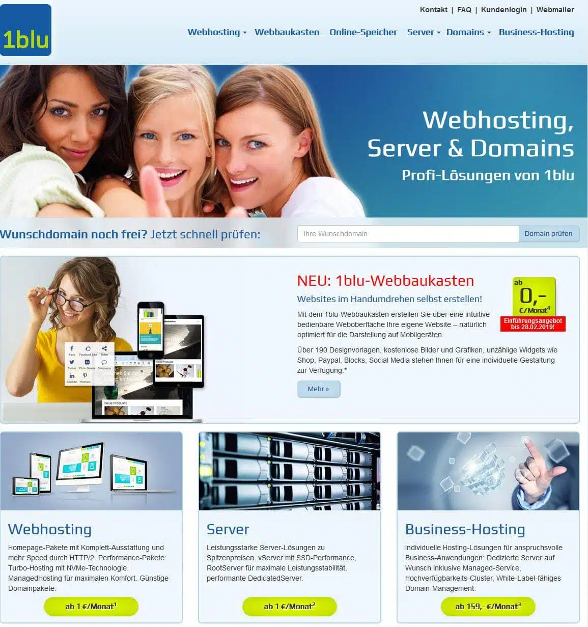 1 blu de - web hosting anbieter vergleich